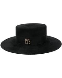 Ruslan Baginskiy - Wool Felt Monogram Canotier Hat - Lyst