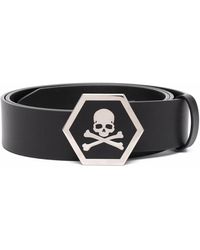 Philipp Plein - Leather Skull-Buckle Belt - Lyst