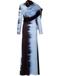 Silvia Tcherassi - Moon Cape-Detailed Silk-Blend Maxi Dress - Lyst