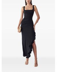 BWLDR - Stevie Ruched Ruffled Asymmetric Dress - Lyst