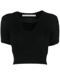 Alexander Wang - Chain-detail Cropped Knitted Top - Lyst