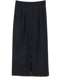Peserico - Pleated Front-Slit Long Skirt - Lyst