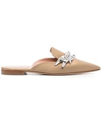 Alberta Ferretti - Pointed-Toe Embellished Mules - Lyst