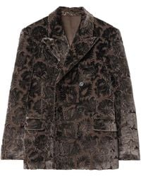 Burberry - Blazer En Velours À Boutonnière Croisée - Lyst