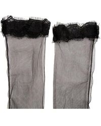 Fun Flamingo - Lace-Trimmed Sheer Socks - Lyst