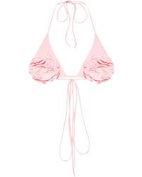 Magda Butrym - Floral-appliqué Triangle Bikini Top - Lyst