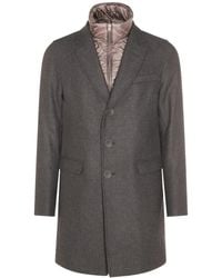 Herno - Single-Breasted Layered Coat - Lyst