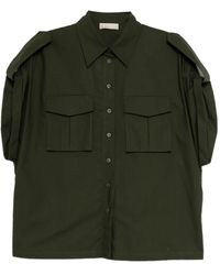 Tシャツ・カットソー Elie Saab Poplin Shirt PALM SHADE38 POPELINE Elie Saab Cotton Poplin Shirt in Green | Lyst
