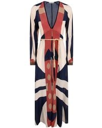 VOLANTIS - Illumination Geometric-Print Silk Dress - Lyst