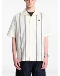 Fred Perry - Placement-Print Revere-Collar Shirt - Lyst