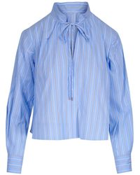 Veronica Beard - Kaits Gestreepte Gestrikte Blouse - Lyst