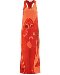 Ferragamo - Fish Print Silk Dress - Lyst