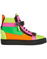 Giuseppe Zanotti - Coby Leather Double-Straps Mid-Top Sneakers - Lyst