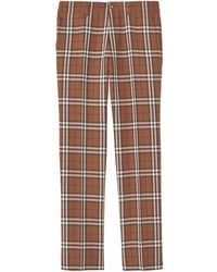 Burberry - Check-print Tailored Trousers - Lyst