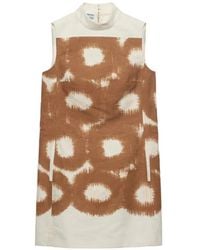 Prada - Printed Canvas Mini-Dress - Lyst