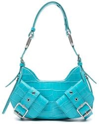 BIASIA - Y2K Crocodile-Embossed Leather Shoulder Bag - Lyst