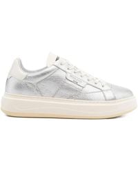 Woolrich - Arrow Metallic-Leather Platform Sneakers - Lyst