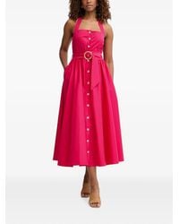 Fracomina - Belted Button-Front Midi Dress - Lyst