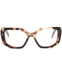 Prada - Logo-Print Cat Eye-Frame Glasses - Lyst