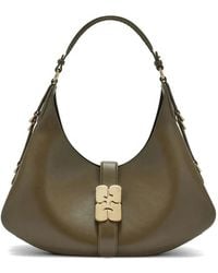 Ganni - Kat Logo-Plaque Shoulder Bag - Lyst