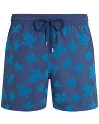 Vilebrequin - Ronde Des Tortues Drawstring Print Shorts - Lyst