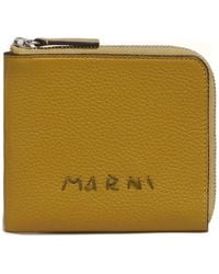 Marni - Zip-Around Wallet With Mending-Embroidery - Lyst