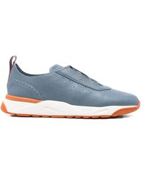 Santoni - Perforated-Design Leather Sneakers - Lyst