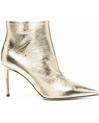 SCAROSSO - X Brian Atwood Anya Metallic-effect Ankle Boots - Lyst