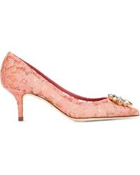 Dolce & Gabbana - Zapatos Bellucci Con Tacón De Encaje - Lyst