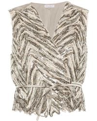 Brunello Cucinelli - Chevron Embroidery Vest - Lyst