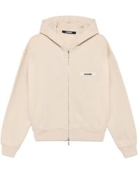 Jacquemus - Felpa Le Hoodie Gros Grain Con Cappuccio E Zip - Lyst