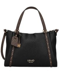 Liu Jo - Logo-Print Studded Tote Bag - Lyst