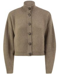 Brunello Cucinelli - English Rib-Knit Cashmere Cardigan - Lyst