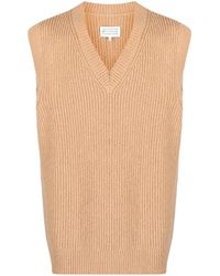 Maison Margiela - V-Neck Ribbed-Knit Vest - Lyst
