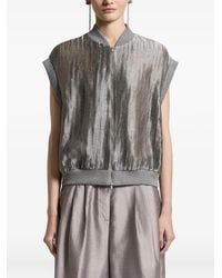 Peserico - Zip-Up Sleeveless Bomber Jacket - Lyst