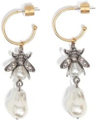 Bimba Y Lola - Créoles En Argent À Perles Et Abeilles - Lyst
