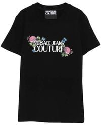 Versace Jeans Couture - Floral-Embellishment T-Shirt - Lyst