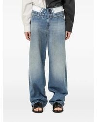 MM6 by Maison Margiela - Deconstructed Raw-Waistband Jeans - Lyst