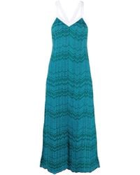 Wales Bonner - Palm Chevron-knit Midi Dress - Lyst