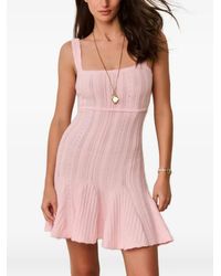 LoveShackFancy - Tabatha Pointelle-Knit Ruffled Mini Dress - Lyst