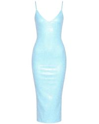 Fleur du Mal - Sequin V-Neck Midi Dress - Lyst