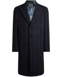 Etro - Wool And Cashmere Coat With Check Motif - Lyst