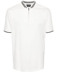 Emporio Armani - Poloshirt aus Pikee mit Reißverschluss - Lyst