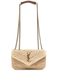 Saint Laurent - Loulou Rafia Mini Bag - Lyst