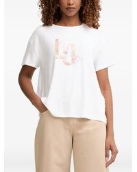 Liu Jo - Paisley-Print Logo-Print T-Shirt - Lyst