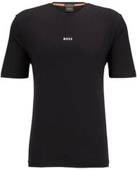 BOSS - Logo-Print Crew-Neck Cotton T-Shirt - Lyst