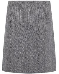 Paul Smith - Herringbone-Weave Wool Skirt - Lyst