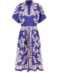 Etro - Floral-Print Pleated Midi Dress - Lyst