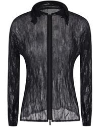 Issey Miyake - Pleated Semi-Sheer Cardigan - Lyst