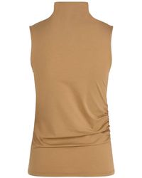KARL LAGERFELD - Ruched Mock-Neck Tank Top - Lyst
